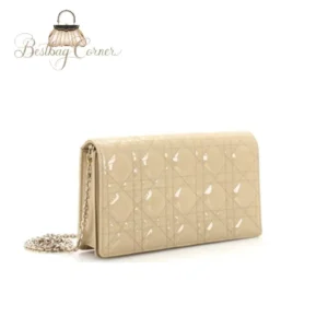 Christian Dior Lady Dior Clutch on Chain Cannage Quilt Patent