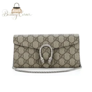 Gucci Dionysus Chain Wallet GG Coated Canvas Long